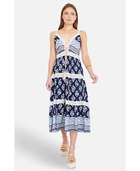 Yumi Women's Paisley Print Midi Sun Dress