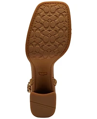 Coach Women's Tea Rose Square Toe Platform Sandals