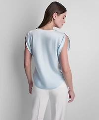 Dkny Women's Flutter Short-Sleeve Top