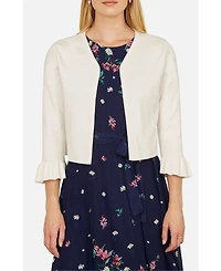 Yumi Women's Bell Sleeves Cropped Cardigan