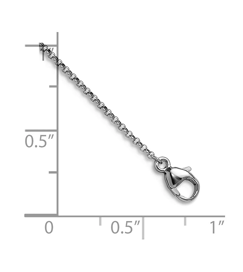 Curata Jewelry Solid 950 Platinum 1.3mm Polished Rolo Chain Necklace 16-24 Inch Chain Necklace