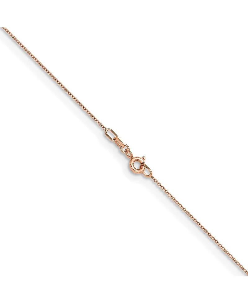Curata Jewelry Solid 18k Rose Gold Italian Polished 1.1mm Cable Chain Necklace
