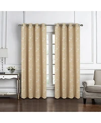 Rt Designers Collection 100% Polyester 140 Gsm Reed Embroidered Grommet Curtain Panel 54" x 90" Taupe