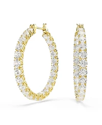 Swarovski Gold-Tone Plated Matrix Hoop Earrings