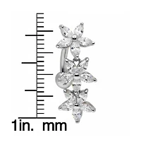 Curata Jewelry Cubic Zirconia Top Mount Belly Button Ring 14g