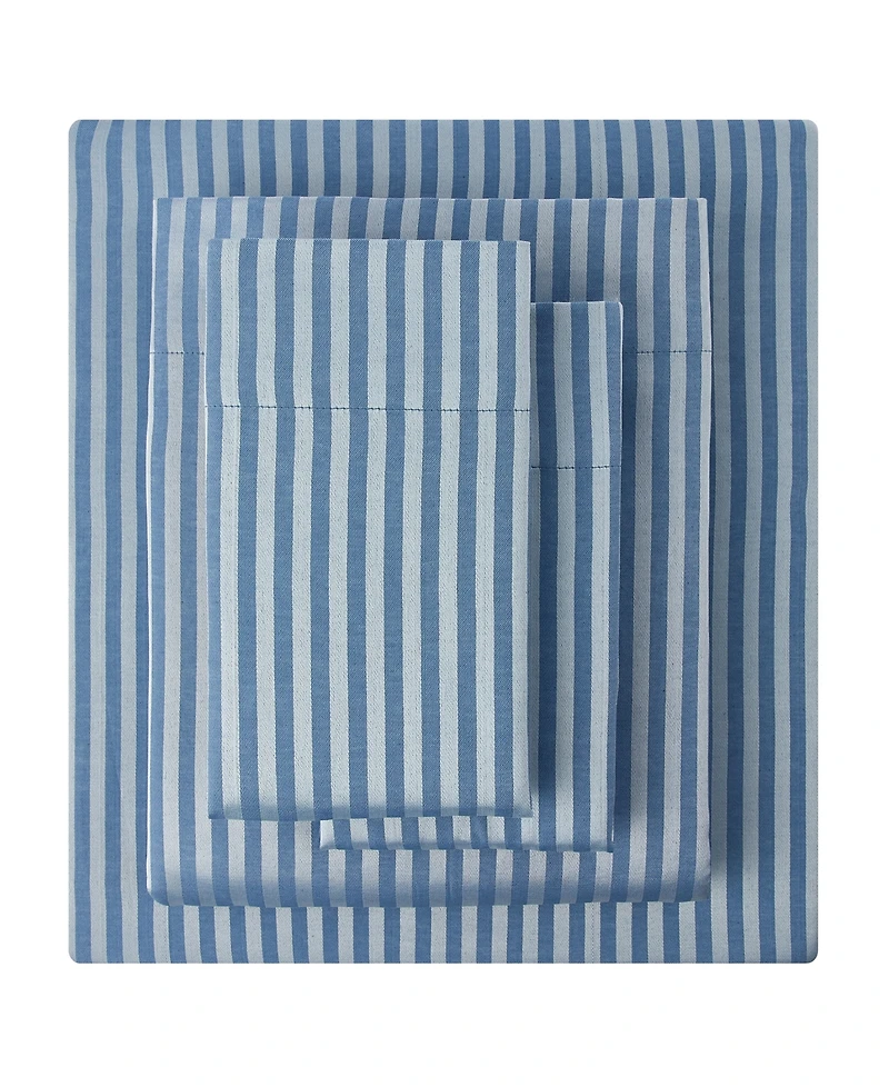 Macy's Dobby Stripe 200-Thread Count Cotton Blend 4-Pc. Sheet Set
