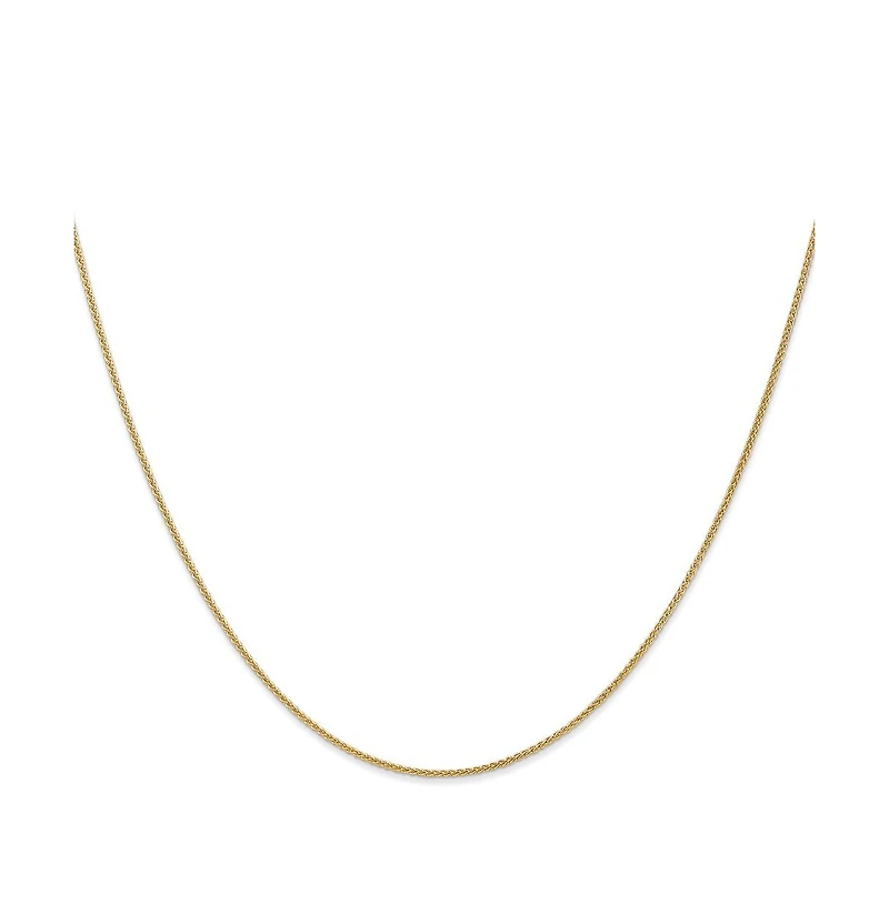 Curata Jewelry Solid 18k Gold Italian 1mm Sparkle-Cut Spiga Chain Necklace