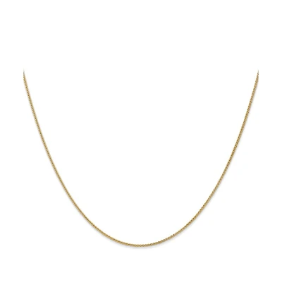 Curata Jewelry Solid 18k Gold Italian 1mm Sparkle-Cut Spiga Chain Necklace