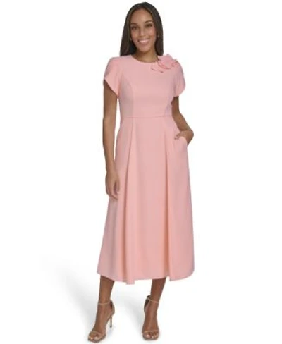 Eliza J Womens Jewel Neck Midi Dress