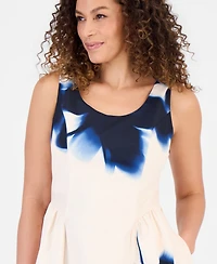 Robbie Bee Petite Printed Scoop-Neck Sleeveless Dress