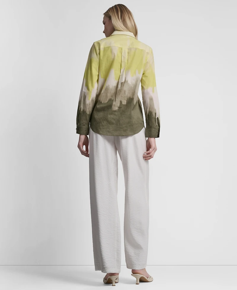 Dkny Women's Voile Ombre Long-Sleeve Shirt
