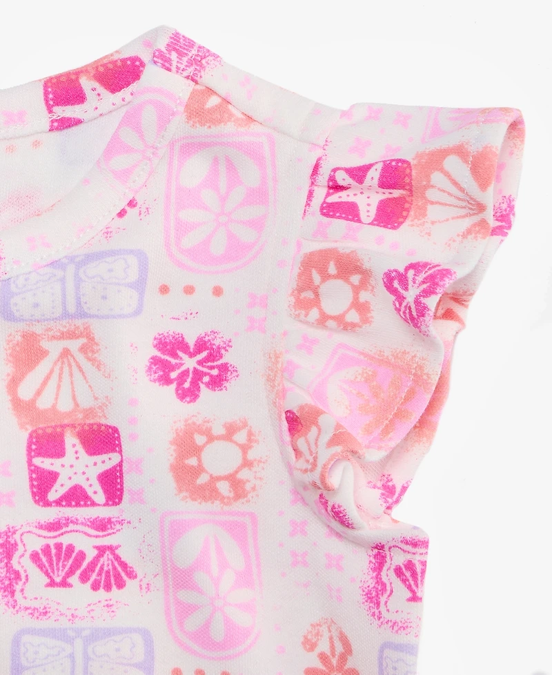 First Impressions Baby Girls' 3M-24M Mix & Match Tile-Print Flutter-Sleeve Top, Macy's Exclusive