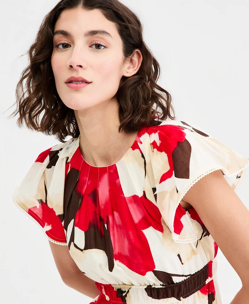 Anne Klein Women's Flutter-Sleeve Tiered Dress