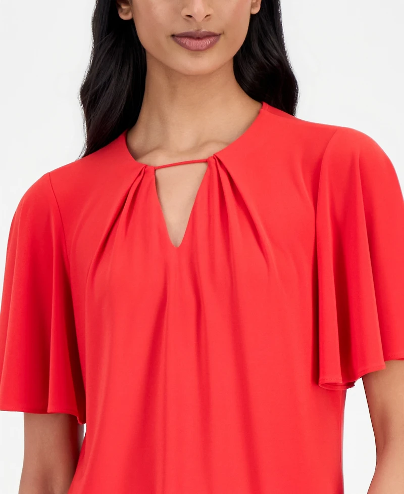 Anne Klein Women's Pleat-Neck Blouse