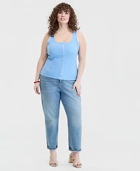 On 34th Trendy Plus Button-Down Ribbed Tank, Macy's Exclusive
