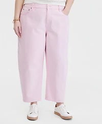 On 34th Trendy Plus Cropped Barrel-Leg Jeans, Macy's Exclusive