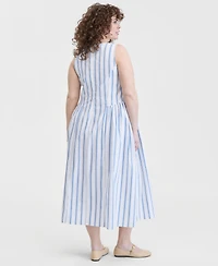 On 34th Trendy Plus Bayside Stripe Sleeveless Midi Dress, Macy's Exclusive