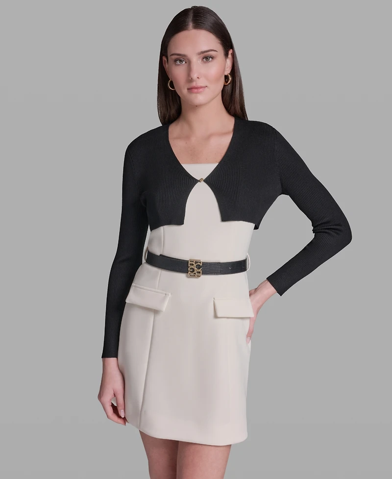 Bcbg Women's Knit V-Neck Cropped Cardigan Sweater