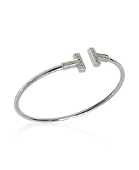 Pre-Owned Tiffany & Co White Gold Diamond Tiffany T Wire Bracelet