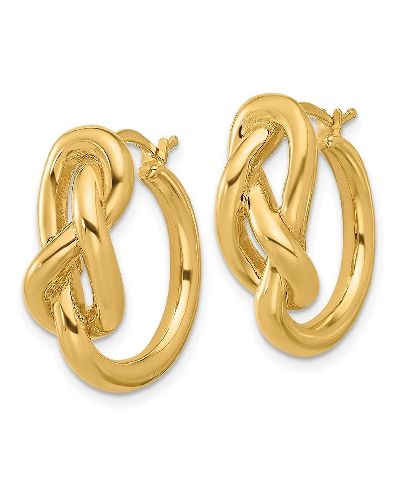 Curata Jewelry Solid 18k Gold Italian 23x9.5mm Infinity Knot Round Hoop Earrings