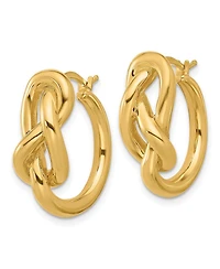 Curata Jewelry Solid 18k Gold Italian 23x9.5mm Infinity Knot Round Hoop Earrings