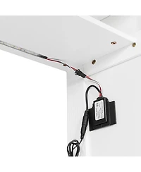 Streamdale Furniture Wooden Twin Platform Bed with Desk, Wardrobe, Cabinets, Drawers, Shelves