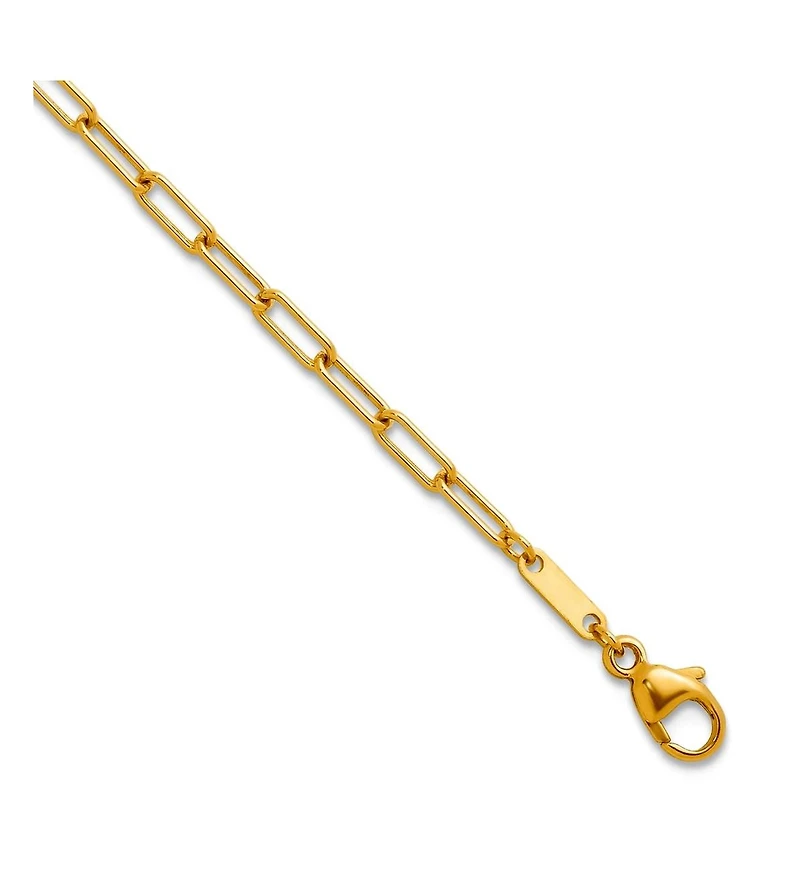 Curata Jewelry Solid 18k Italian 7.5 Inch 2.5mm Light Paperclip Bracelet Link Bracelet