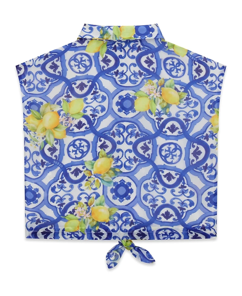 Guess Girls' 7-16 Chiffon Short-Sleeve Top