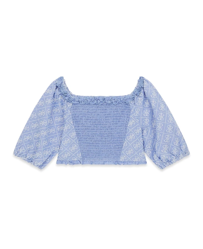 Guess Girls' 7-16 Off-the-Shoulder Oxford Top