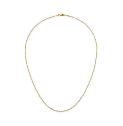 Curata Jewelry Solid 18k Gold Polished 1.4mm Oval Links Chain Necklace