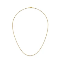 Curata Jewelry Solid 18k Gold Polished 1.4mm Oval Links Chain Necklace