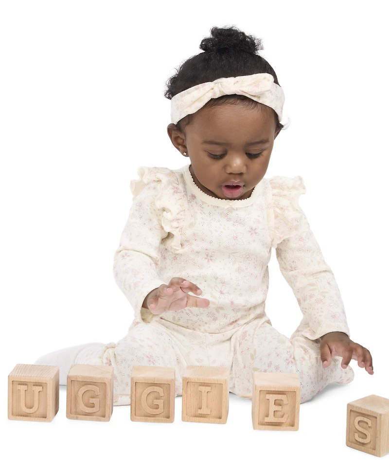 Huggies Babywear Baby Girls Bodysuit, Pants and Hairband, 3-Piece Set