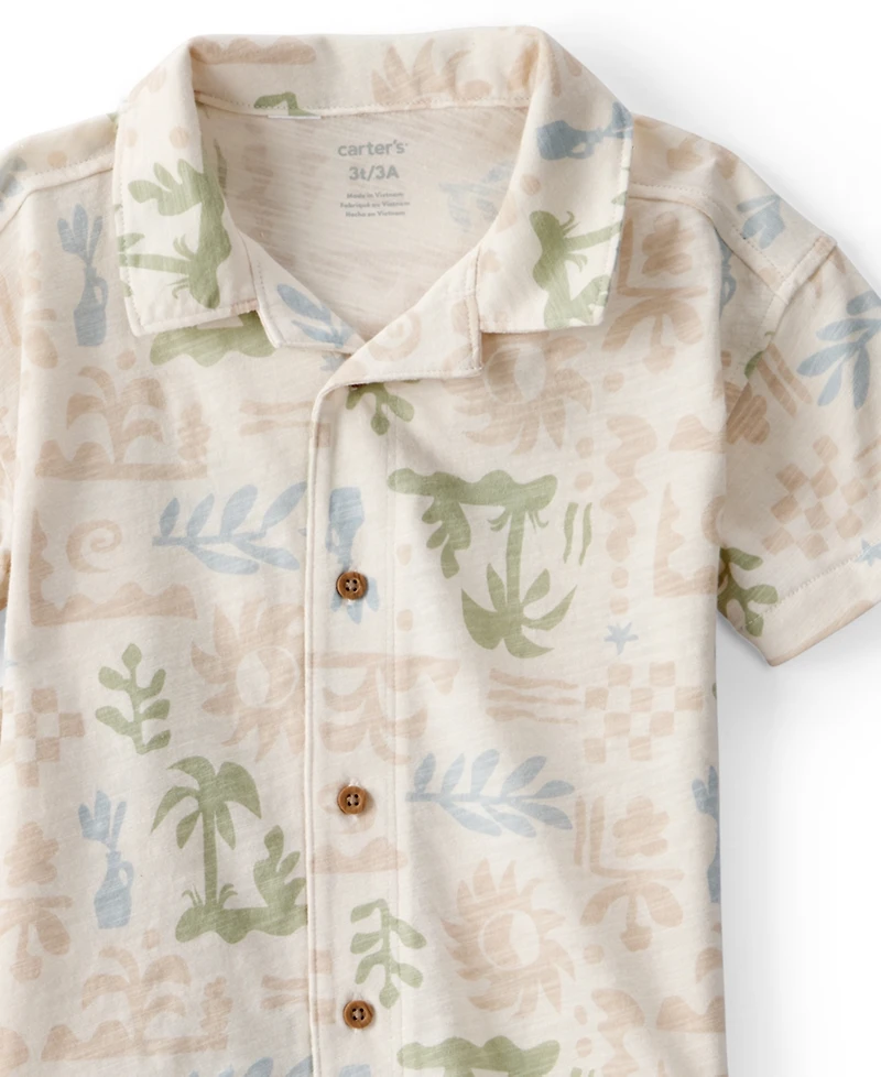 Carter's Boys' Toddler 2T-5T Palm Tree Tropical Top and Short Set, 2-Piece Set