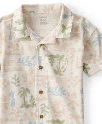 Carter's Boys' Toddler 2T-5T Palm Tree Tropical Top and Short Set, 2-Piece Set