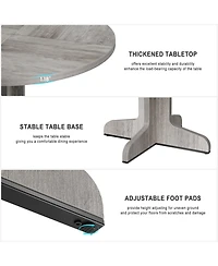 gaomon 47 Inch Round Dining Table for 4-6 People,with Wooden Tabletop and Legs(Only Table)