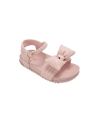 Bebe Girls Footbed Sandals - Lightweight Comfort & Adjustable Strap with Puffy Bow Detail