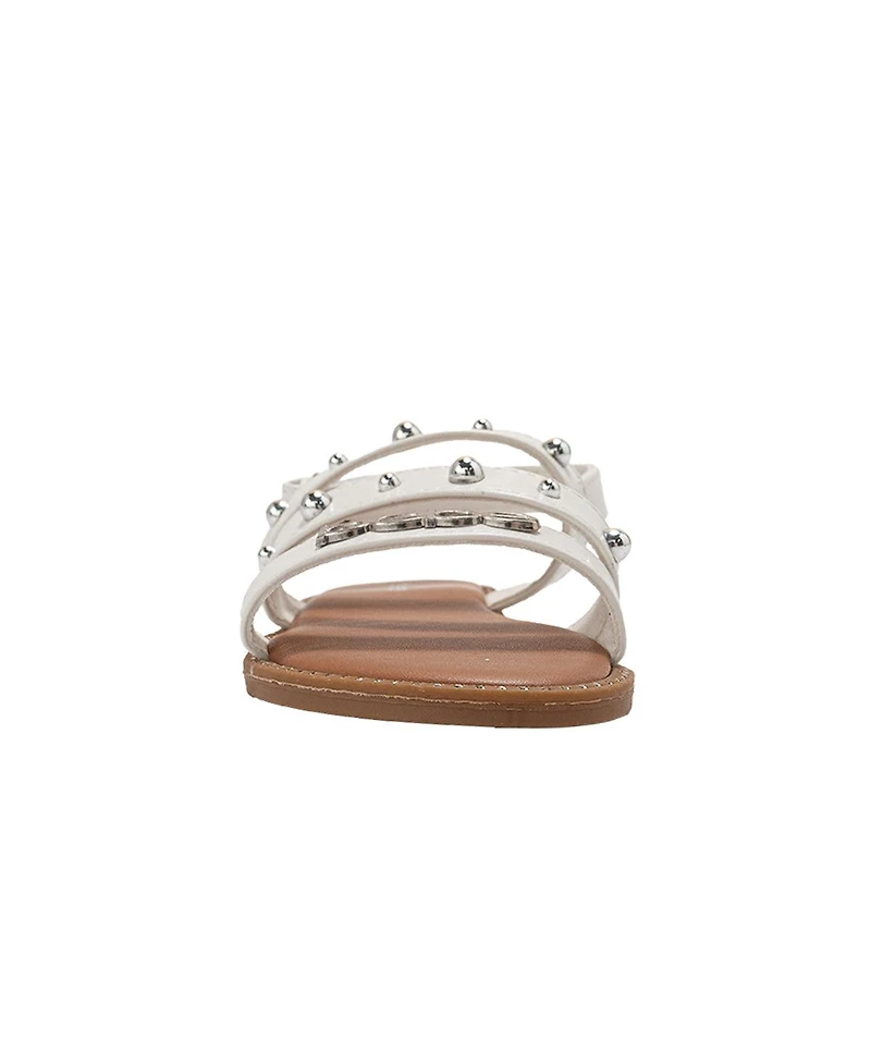 Bebe Little Girls fashion Sandals with Dome Stud Logo hw