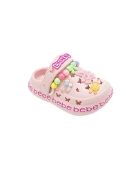 Bebe Toddler Lightweight Eva Clogs - Slip On Comfy Shoes with Bracelet and Charms