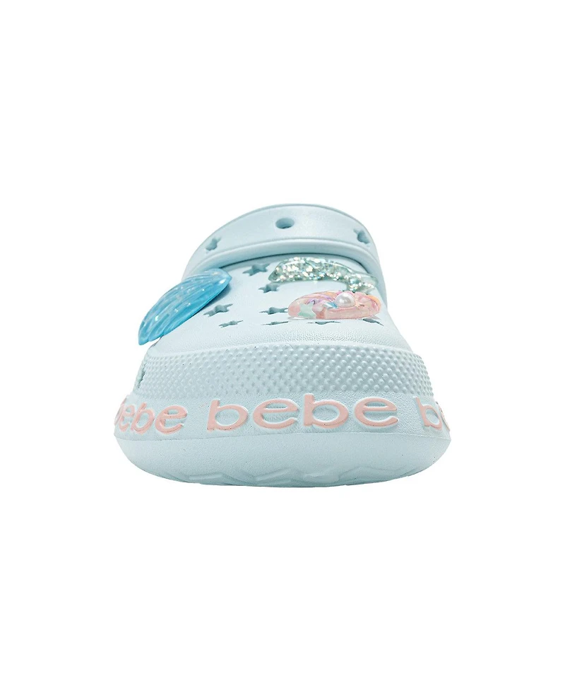 Bebe Big Girls Comfort Eva Clogs - Slip On Comfy Shoes with Sea Life Charms