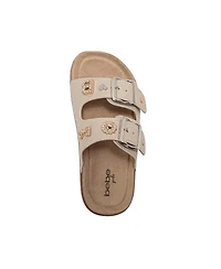 Bebe Girls Footbed Sandals - Lightweight with Secure Buckles and Multi-Charm Details (Little Girls/kids)