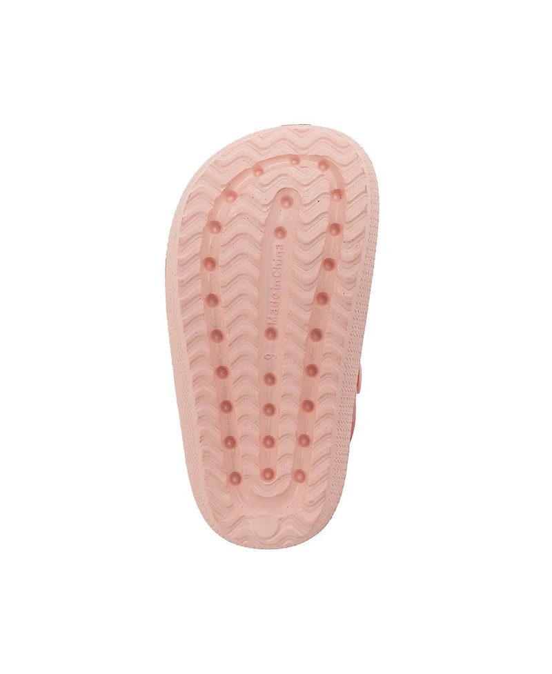 Bebe Little Girls Girl's Eva Comfy Slides - with Cute Marble Print and Charms