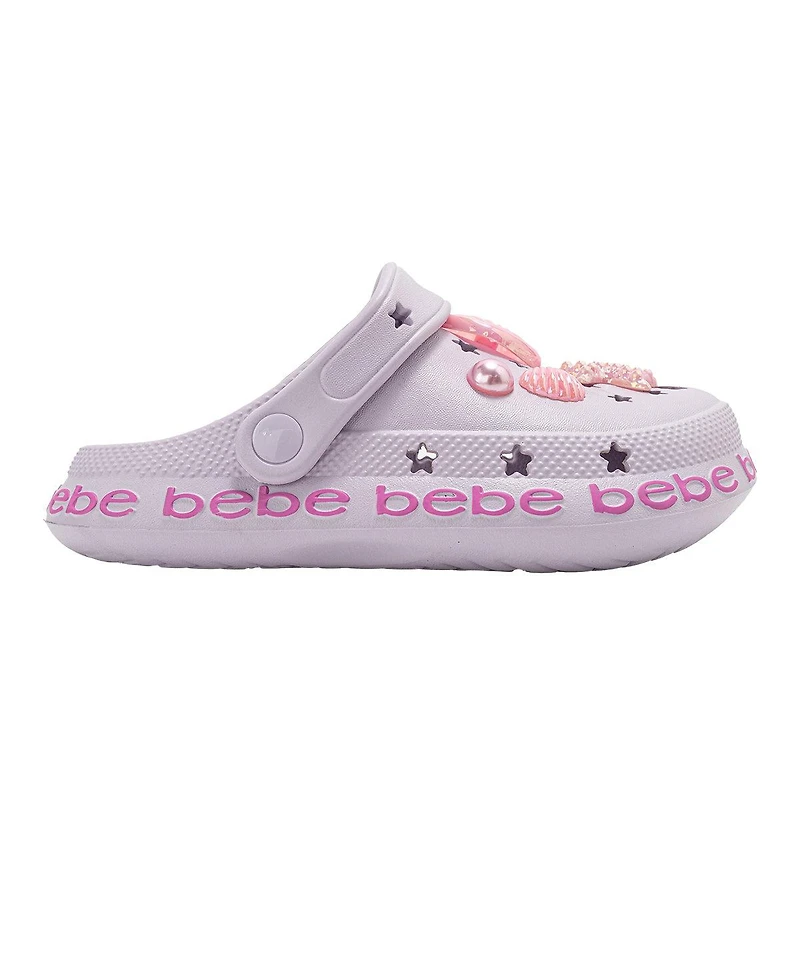Bebe Big Girls Lightweight Eva Clogs Slip - On Comfy Shoes with Sea Life Charms