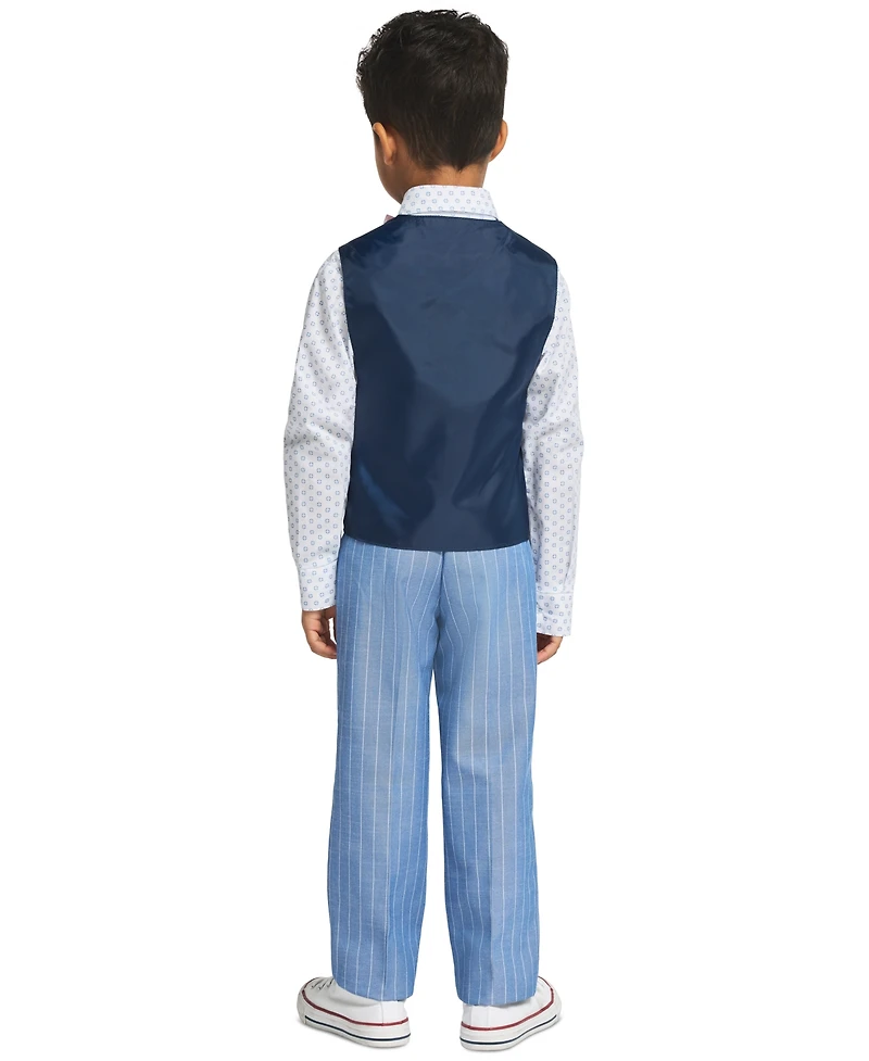 Nautica Boys' 2-7 Long-Sleeve Shirt, Vest, Pants & Bowtie, 4-Piece Set