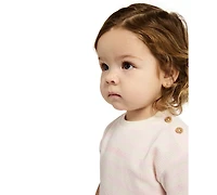 Calvin Klein Baby Girls' Top and Striped Waffle Knit Bloomer Set, 2-Piece Set