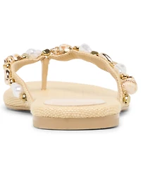 Dolce Vita Women's Kysha Embellished Shell Thong Slip-On Flip Flop Sandals