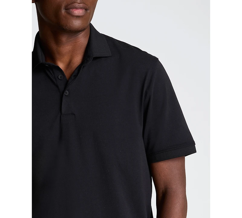 Kenneth Cole Men's Solid Button Placket Polo Shirt