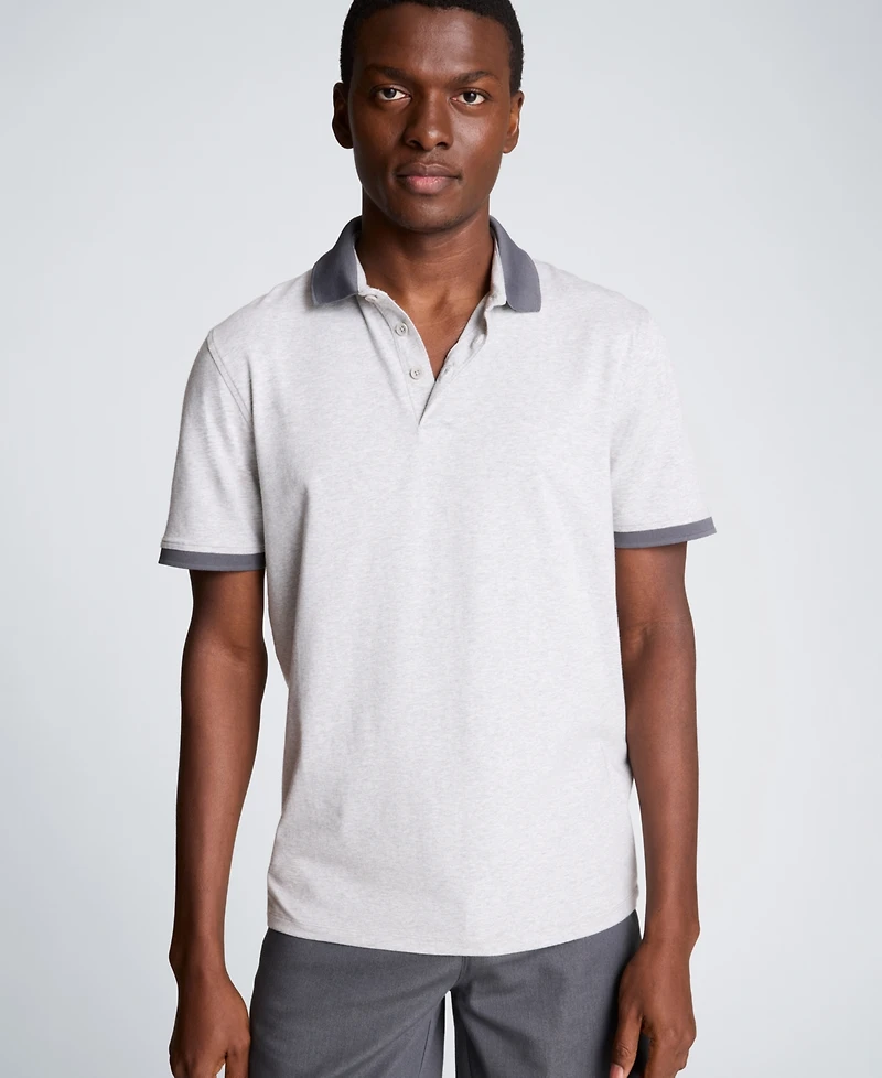 Kenneth Cole Men's Solid Button Placket Polo Shirt