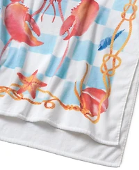 The Beach House Cotton Lazy Lobster Printed Beach Towel, 38" x 70"
