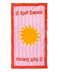 The Beach House Cotton Il Fait Beau Printed Beach Towel, 38" x 70"