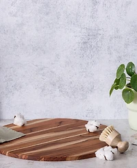 Teakhaus Wood Large Round Cutting and Serving Board